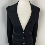 Vertigo  Paris Black Lace & Sequin Button Front Knit Cardigan Sweater Small Photo 3