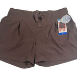 Mondetta  MPG Stretch Performance Shorts Mushroom Brown Women L 5” Inseam NWT Photo 0