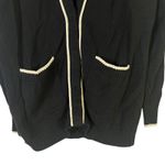 CAbi  V-Neck Chore Cardigan Womens M Black White Oversized Preppy Old Money Photo 2