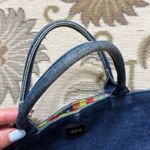 Esprit 90s  Vintage Denim Purse Handbag Small Mini Tote Bag Jean Plaid Liner Photo 5