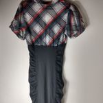 Lolitashow S Plaid Goth Bodycon Dress in Red Gray Photo 1