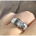 Boutique NEW 1Ct Solitaire Synthetic Diamond White‎ & Silver Ceramic Ring Size 8 Photo 12