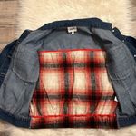 BKE  denim jacket with plaid wool blend back detail M Photo 10