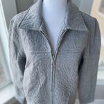 Laura Ashley Vintage  Gray Quilted Zip Up Short Jacket Size Medium Photo 3