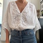 VICI Collection White Eyelet Button Down Top Photo 0