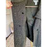 Eccoci Double Breasted Tweed Coat Wool Silk Angora 4 Classic Preppy Parisian Y2K Gray Photo 7