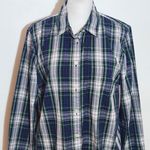 J.Crew Blue and Green Plaid Button-up Shirt Size Medium Blue Plaid Shirt Photo 2