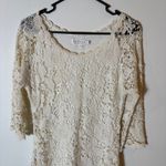Velvet by Graham & Spencer Lace Dress Crochet Overlay Cream Floral Size Small Photo 1