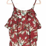 Plus Ruffle spaghetti straps sleeveless boho‎ Hawaiian tropical tank top 2XL Red Size XXL Photo 0