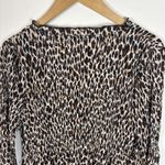 Chloe Rene Shirt Womens Sz M New Leopard Blouse Pleated Lightweight Top Size M Photo 9