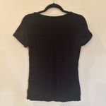 Banana Republic  Black Perforated Tee Sz S Women's Black Short Sleeve Top Photo 3