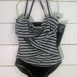 MiracleSuit Black White Strapless One Piece Swimsuit Women’s Size 14 NEW Photo 0
