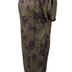 Vintage Dress Puff Sleeve Boat Neck Sheath Mini Iris Floral Print Green Womens 8 Size M Photo 7