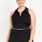 Old Navy Black Polo Crop Top Sleeveless Racerback Tank Photo 0