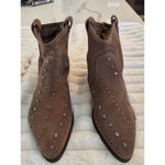 Sam Edelman Brown Suede Stud Size 9 Ankle Boots Pt Toe Block Heel Women's Photo 1