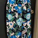 Loft 💜  Petite Midi Skirt in Tropical Flowers Print with Pockets Photo 0
