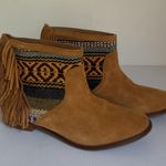 ZARA Trafaluc Suede Fringe Western Boho Ankle Boots Size 36 Festival Western Photo 3