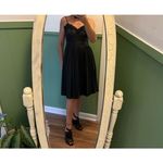 EXPRESS  Black Faux Leather Pleated Dress Lace Trim Size S/M Photo 10