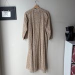 Pietsie Atlin Floral Cotton Long Sleeve Henley Trapeze Shift Midi Dress Size XS White Photo 4