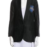 Zadig & Voltaire Womens Viva Heart Strass Linen-Blend Blazer Photo 1