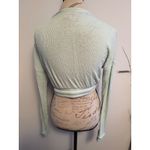 Gymshark Mint Green Ribbed Tie Front Long Sleeve Crop Top Size S Photo 2