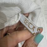 Becca  Swim White Ponza Smocked One Shoulder Dress Sz L NWT Photo 4