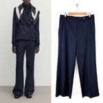 Massimo Dutti  Wool Flannel Pants Navy Blue Sz 10 Photo 1