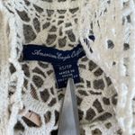 American Eagle Outfitters Cream Navy Dip Dye Crocheted Tank Top Swim Cover Up XS Photo 1