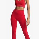 Beaufident Workout Set 2 Piece Seamless High Waist in Red Size Medium Photo 0