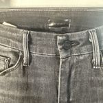 MOTHER Undone Hem The Looker Ankle Skinny Jeans Black Stealing Shadows Size 26 Photo 2