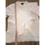 J.Crew  100% Merino Wool Ruffle Crewneck Long Sleeve Soft Pink Sweater Sze Small Photo 8