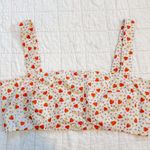 Batsheva Floral Strawberry Bralette Blouse Crop Top Medium Pink Photo 0