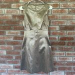 Karen Millen Metallic Champagne Gold Cocktail Dress Women’s 4 Fit Flare Photo 1