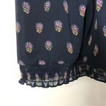 Lucky Brand  Navy Blue Printed Wrap Racerback Tank Top M Photo 3