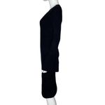 Bar III Women's Deep Black Long Bell Sleeve Cable Knit Sweater Midi Dress sz L Photo 2