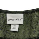 Ava & Viv Ava Viv Womens Plus Size 2X Long Sleeve Top Blouse Abstract Green Photo 3