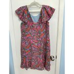 J Crew Silk Dress Size 2 Pink Paisley Ruffled Preppy Country Club Spring Photo 5