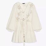 ZARA EMBROIDERED TEXTURED DRESS XS NWT Photo 0