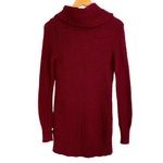 American Eagle Crochet Cowl Neck Tunic Sweater Pullover Oversized Red Knit M  Photo 2