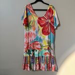 Jams World Hattie Dress Island Bisc Print tiered rayon short sleeve dress XXL 2X Photo 6