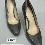 Coach Womans  Adina Size 9.5 B Gray Cracked Leather Slip On Stiletto Pumps Photo 0