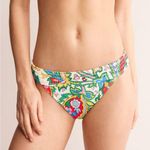 Boden Milos Smocked Bikini Bottoms Ivory Paisley Azure Size 4 Colorful Playful Red Photo 0