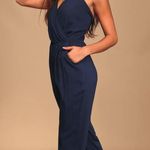 Lulus Lulu’s Navy Blue Halter Jumpsuit Photo 4