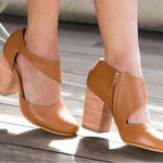 Fortress Of Inca Shoes Womens Size 7 Tan Leather Ankle Strap Block Heel Pumps Brown Photo 0