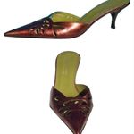 Donald Pliner Copper Antique Metallic Couture Leather Mule Shoe NWT New $245 Gold Size 6.5 Photo 1