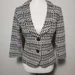 CAbi  black white Du Jour geometric blazer size 4 Photo 1