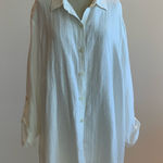 JM Collection Crisp White Linen Shirt sz 20W, NWT Photo 0