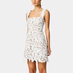 Elliatt  Dress Lace‎ White Butterfly Sleeveless Square Neck Minidress Size Small Photo 11