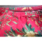 Jams World  Red Floral Skirt Limited Edition Small Ruffle Rayon Elastic Midi Photo 2