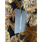 Pretty Little Thing  Womens 12 Black Palm Leaf Print Beach Flares Pants NEW Photo 4